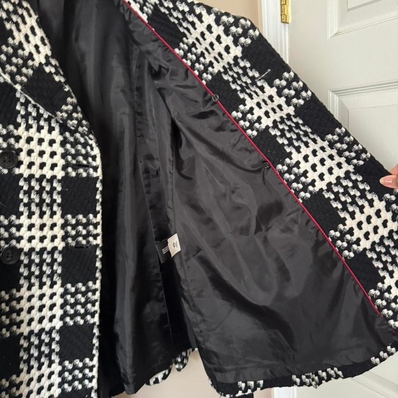 Black and white Y2K check jacket small medium - Picture 6 of 8